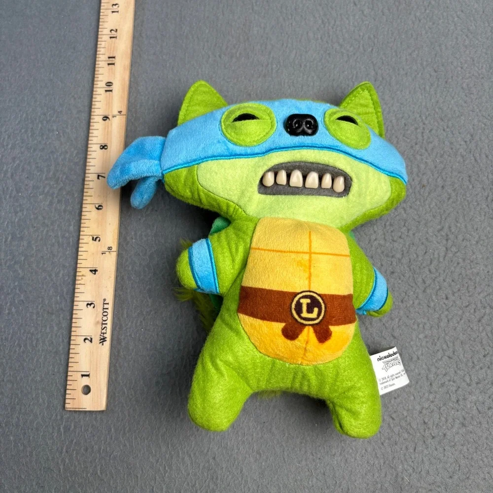 Fuggler TMNT Leonardo Plush Green Blue Ninja Turtles Funny Ugly Monster 9 inch